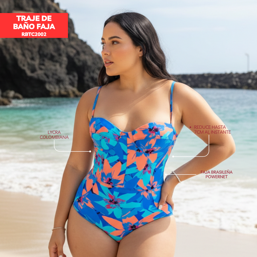TRAJE DE BAÑO CON FAJA - COLECCION MODA RBTC2002 GRAFIC (STOCK FABRICA)