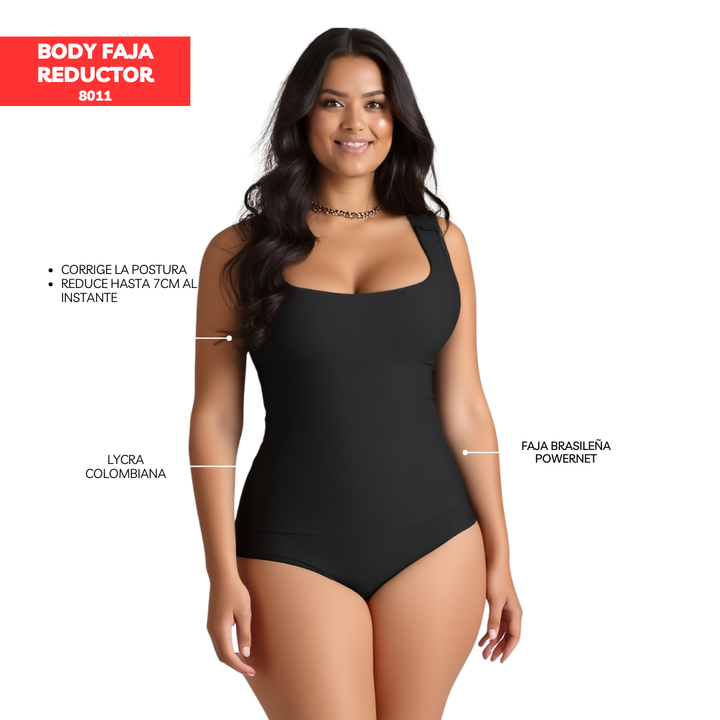 BODY FAJA REDUCTOR 8011 ALGODÓN BLACK (ENTREGA INMEDIATA)