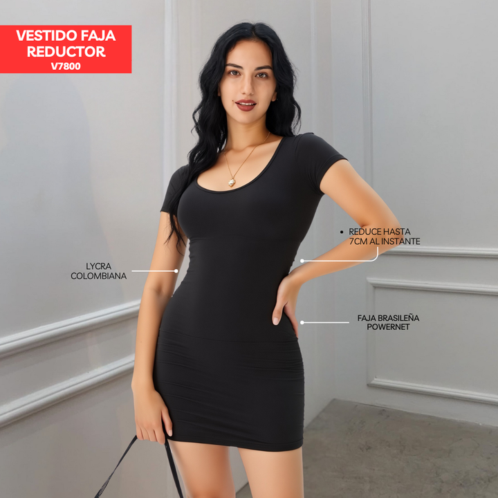 VESTIDO FAJA REDUCTOR V7800 (ENTREGA INMEDIATA)