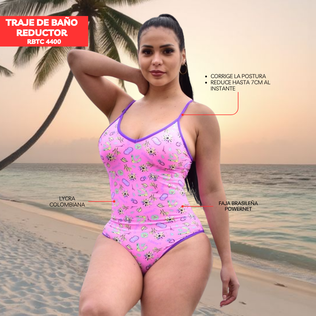 TRAJE DE BAÑO CON FAJA - COLECCION CASUAL RBTC4400 PINK (STOCK FABRICA)