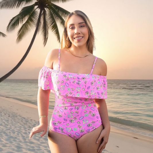 TRAJE DE BAÑO CON FAJA RBT4500 PINK (ENTREGA INMEDIATA)